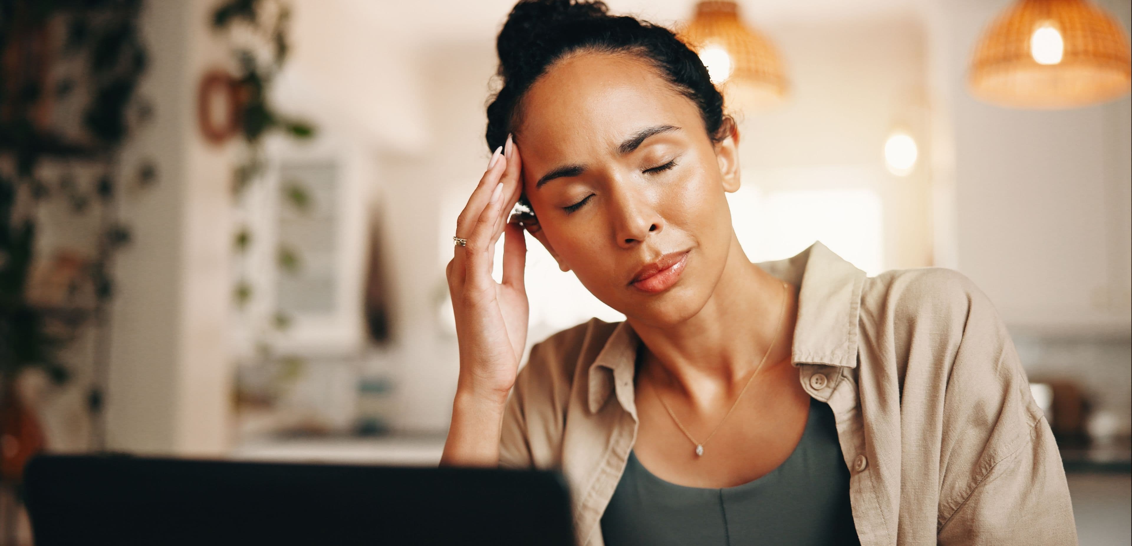 Woman experiencing pain from past trauma