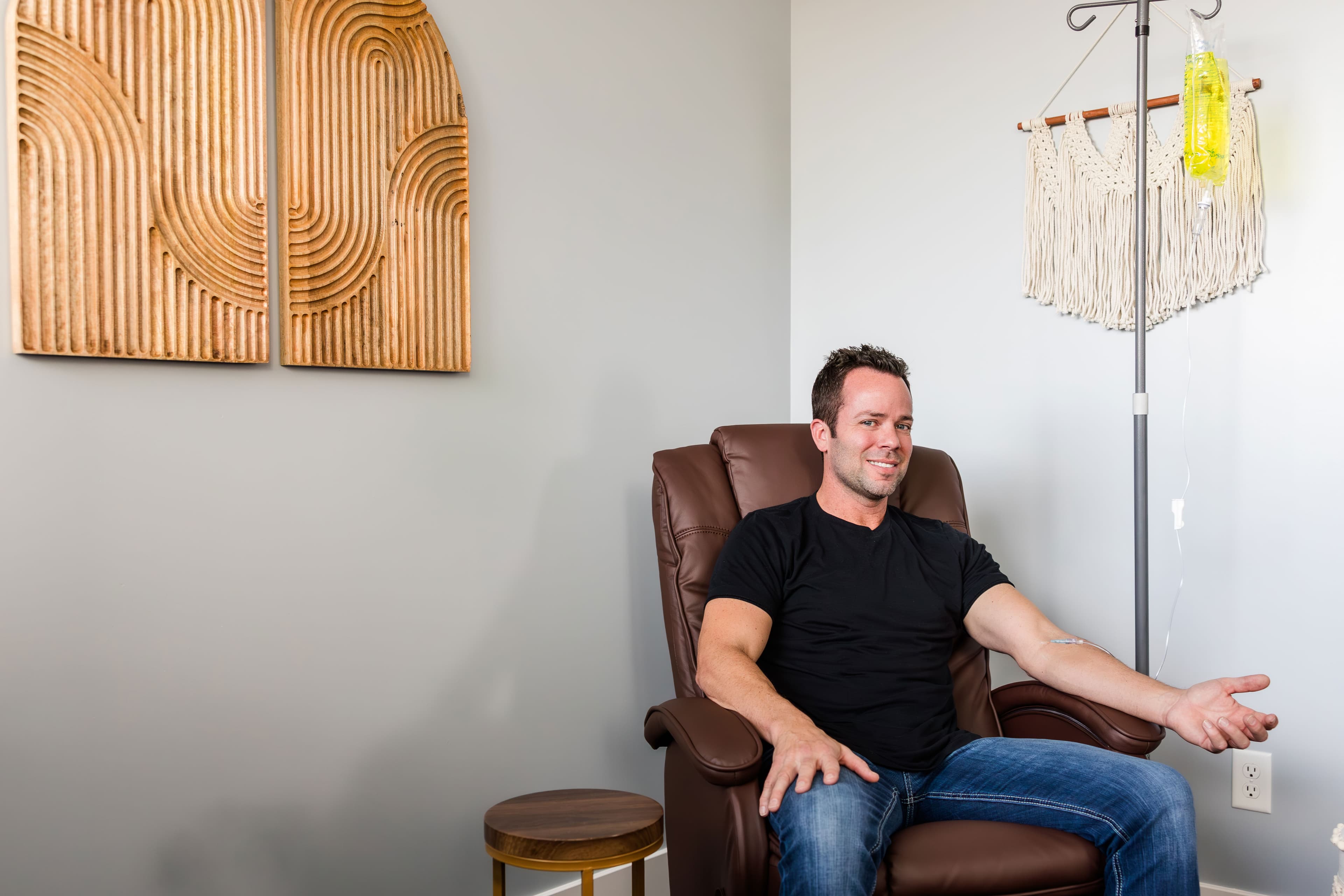 Man receiving IV therapy at Avara Medical in Provo, Utah