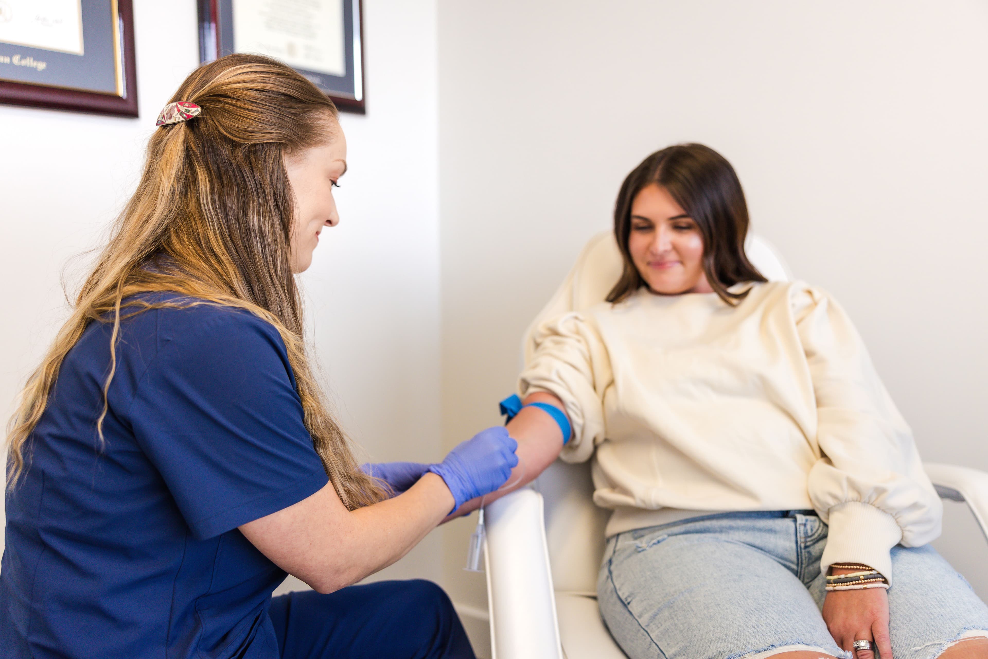 Woman receiving peptide therapy at Avara Medical in Provo, Utah