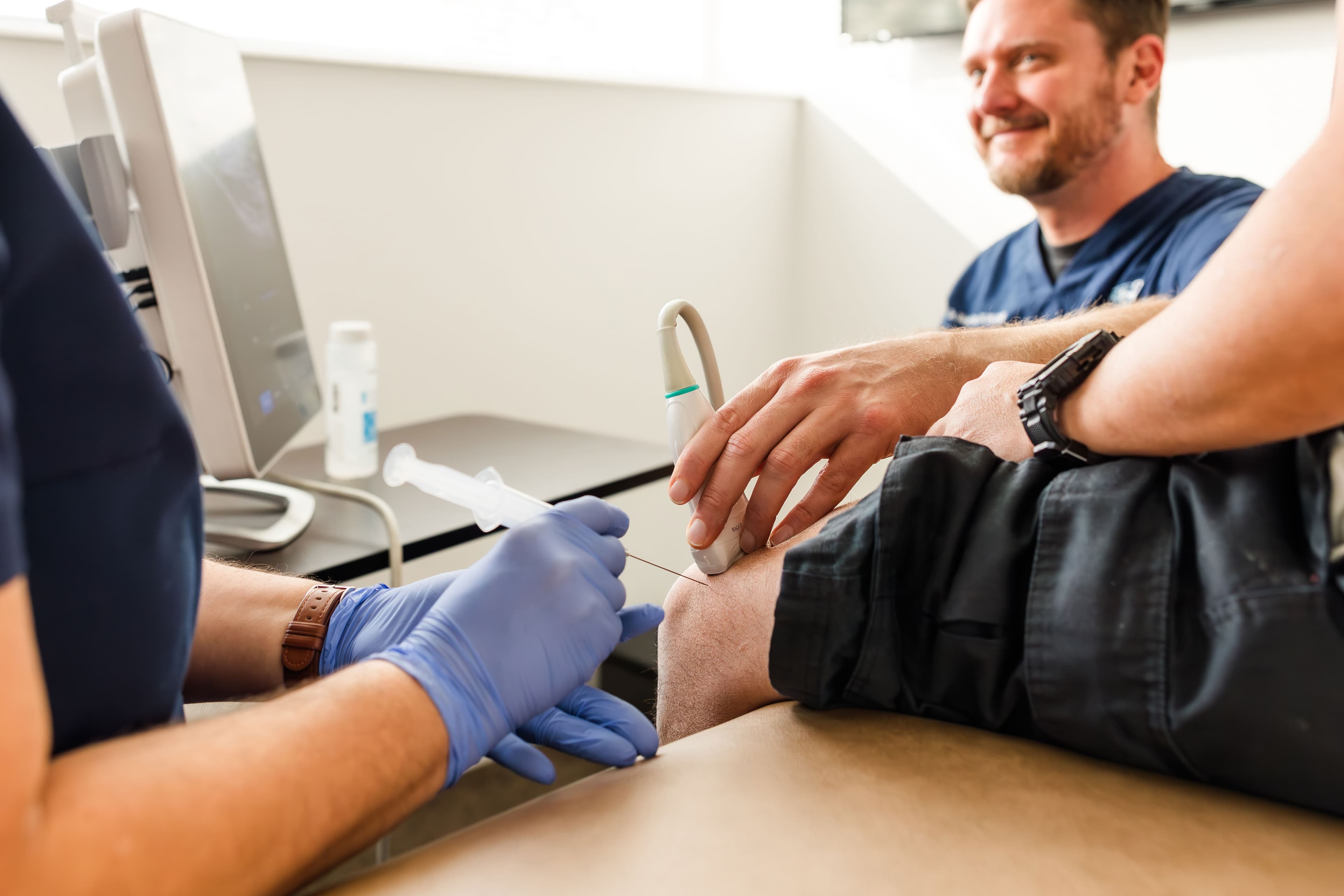 Patient receiving a PRP injection treatment at Avara Medical in Provo, Utah
